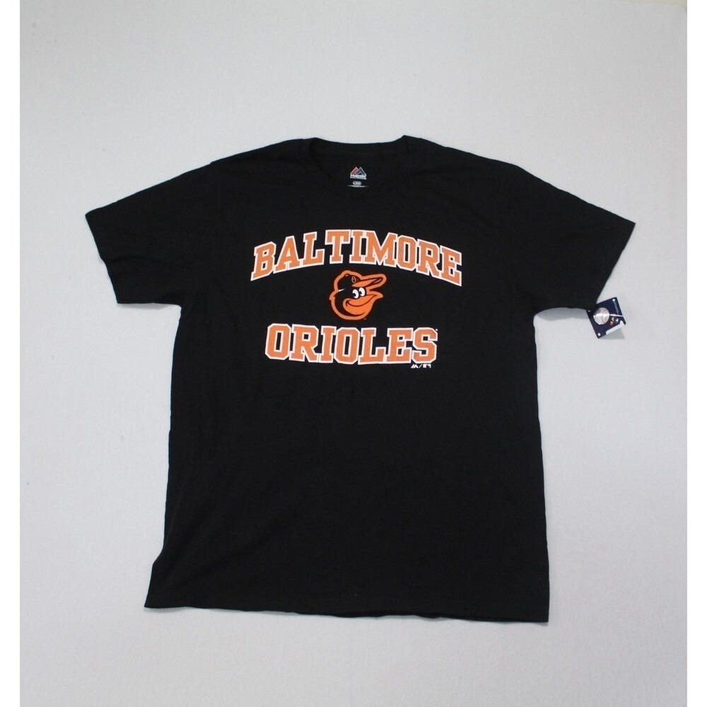 Majestic Baltimore Orioles Shirt Men Large Black NWT MLB Baseball Tee